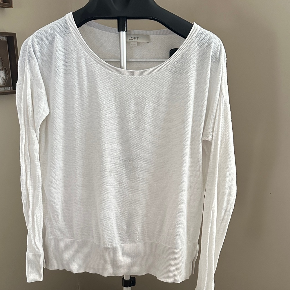 Women's White Long Sleeve Top